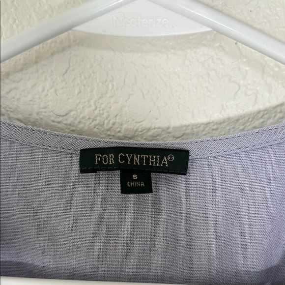 FOR CYNTHIA  Lavender Linen Blend Puff Sleeve Small - Picture 3 of 9